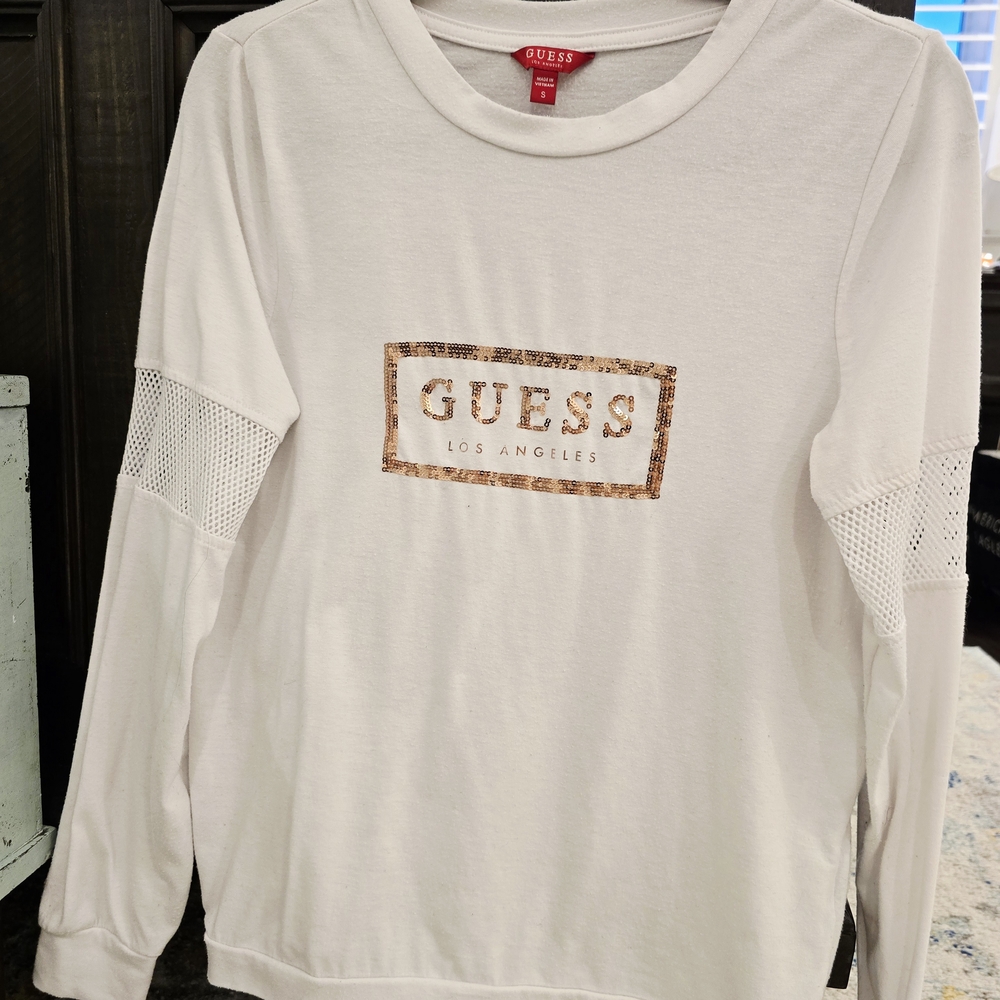 Guess Cream Long Sleeve Top